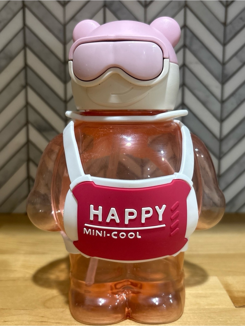 HAPPY Mini-Cool Plastic Bear Figure w/ Goggles